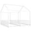 Lit plateforme simple en métal, deux lits partagés, blanc-129391749