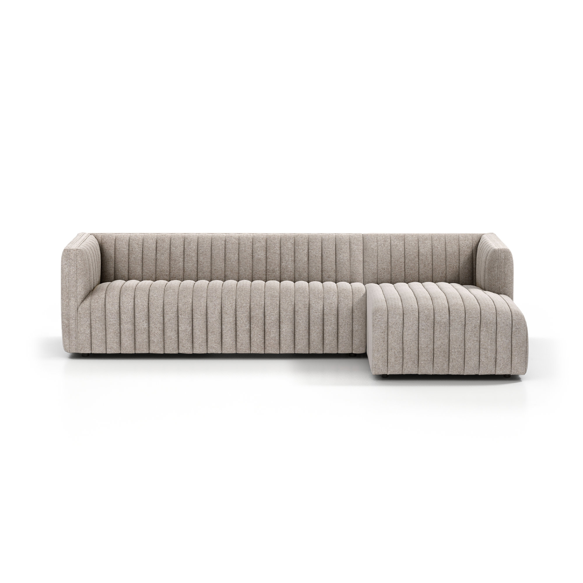 Brandt Upholstered Chaise L-Sectional, 26" H X 105" W X 64" D, Right Hand Facing, Orly Natural Velvet