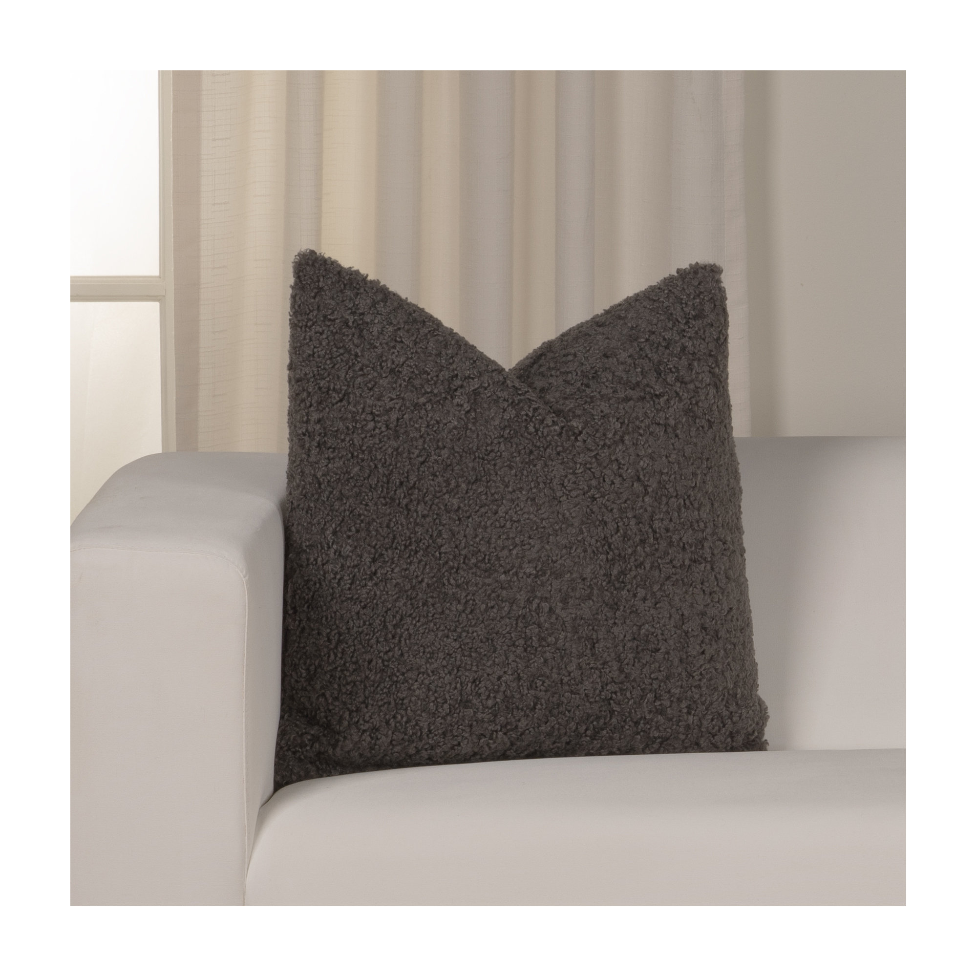 Tiffany Honey 20" x 20" Throw Pillow, Gray, 
Square 22", Feather