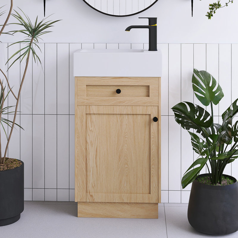 18.5" Bathroom Vanity With Reversible Resin Sink