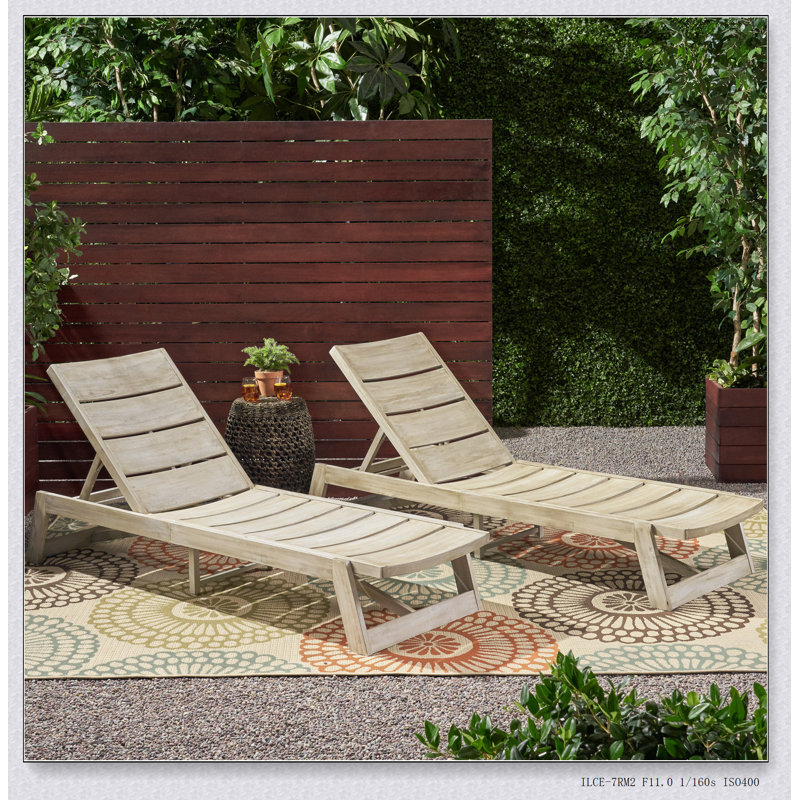 CHAISE Longe (ensemble de 2), Gris