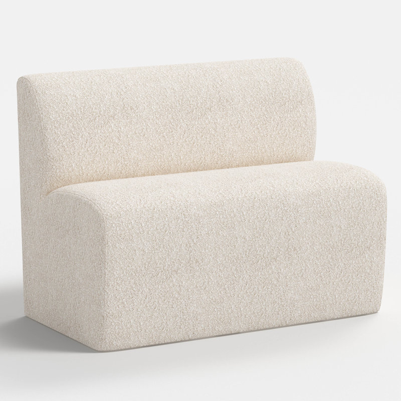 Banquette Salyers, Tissu bouclé ivoire moelleux