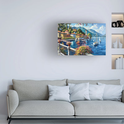 Wrapped Canvas Wall Art - Imagine It Images 'Italian Marina Painting 1' Wall Art for Living Room, Bedroom, or Office Décor  - 30x47