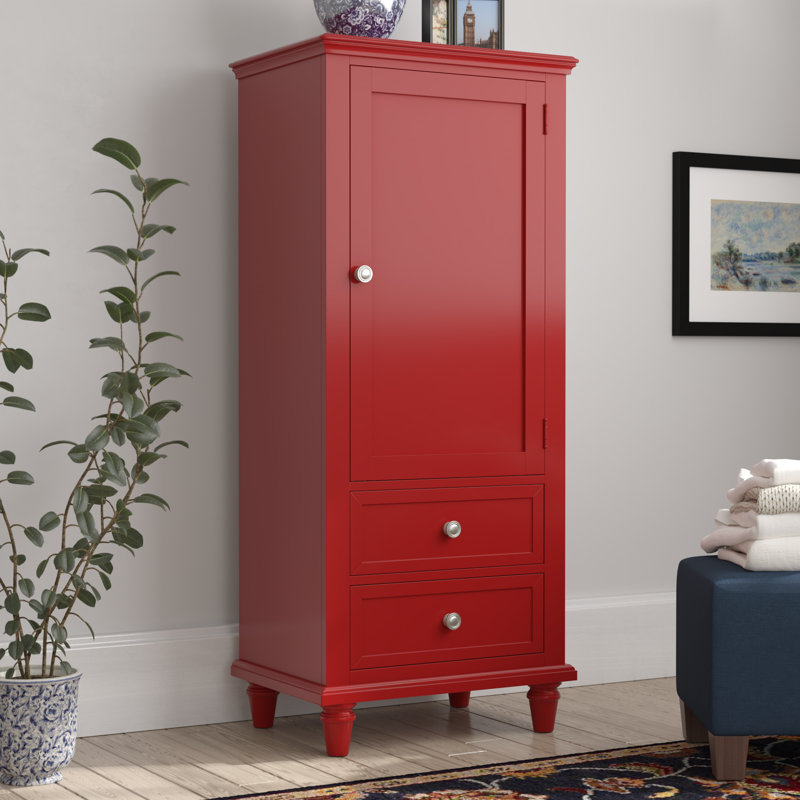Jazmond 26 " W Solid Wood Armoire, Samba Red