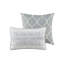 Ensemble d'édredon 100% coton gris avec jupe de lit et coussins décoratifs pour 6 pièces