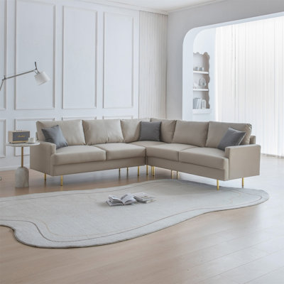 Canapé d'angle modulaire en cuir Naazish