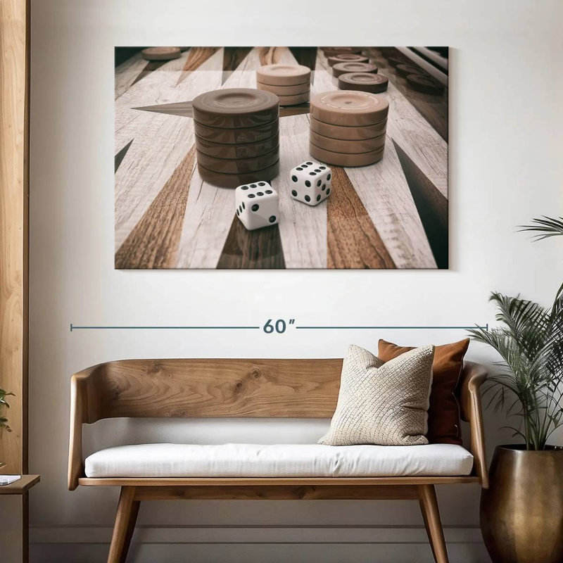 Planche de backgammon en bois Senne, H 32 po x l 48 po