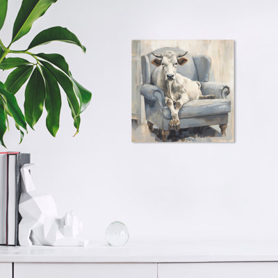 Malkit, vache confortable sur toile