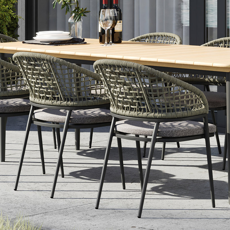 Kiera 8 Seat Rectangular Dining Set in Khaki