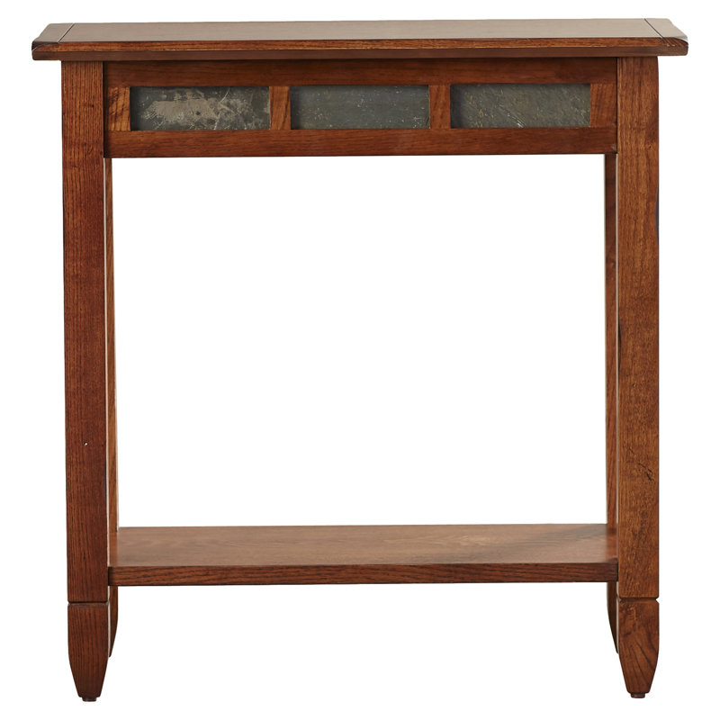 Ardclinis Mountain Oak and Slate Tile End Table, Rustic Oak
