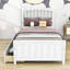 Lit plateforme simple avec tiroirs et rangement-148008440