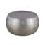 Table basse ronde 32 pouces, style campagne moderne, aluminium martelé à la main, finition argentée