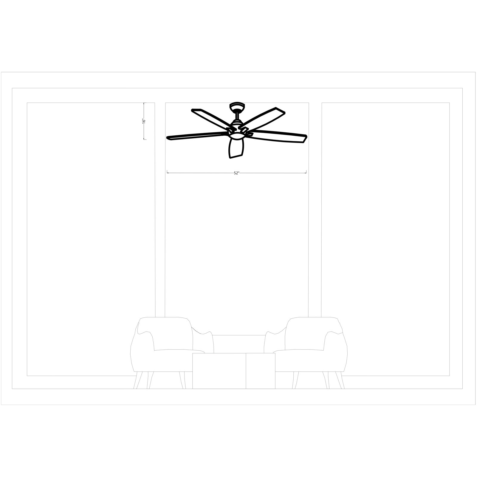 Melva 52'' 5 Blade Ceiling Fan with LED Light Kit, Matte White