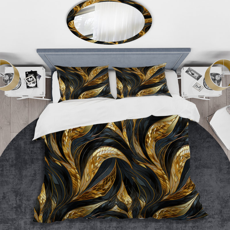 Ensemble de housse de couette Glittering Glamour Gaze Sparkling Gold Harmony