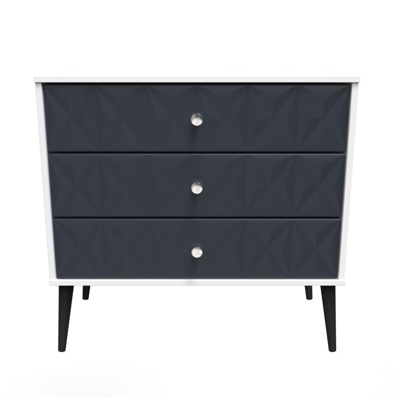 Carnlea 77 cm W Chest of 3 Drawers, Blue
