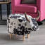 Repose-pieds en forme de vache, tabouret décoratif pour salon / chambre à coucher animal - noir / blanc