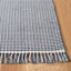 Tapis ivoire / bleu marine en coton tissé à la main Bester-19562536