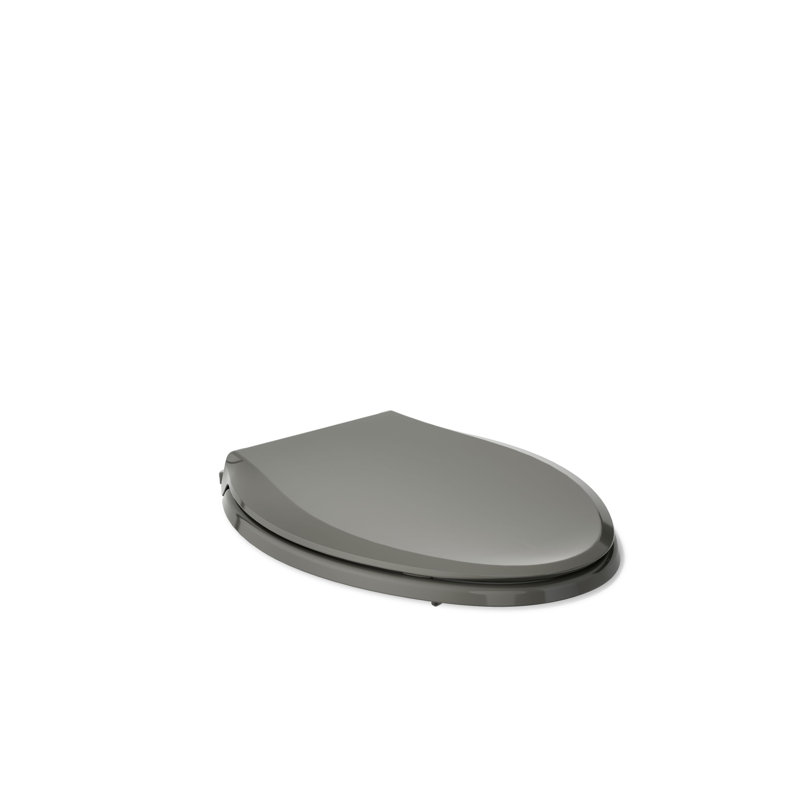 Cachet Nightlight Quiet-Close with Grip-Tight Elongated-Front Toilet Seat, Thunder Gray, Ready Latch