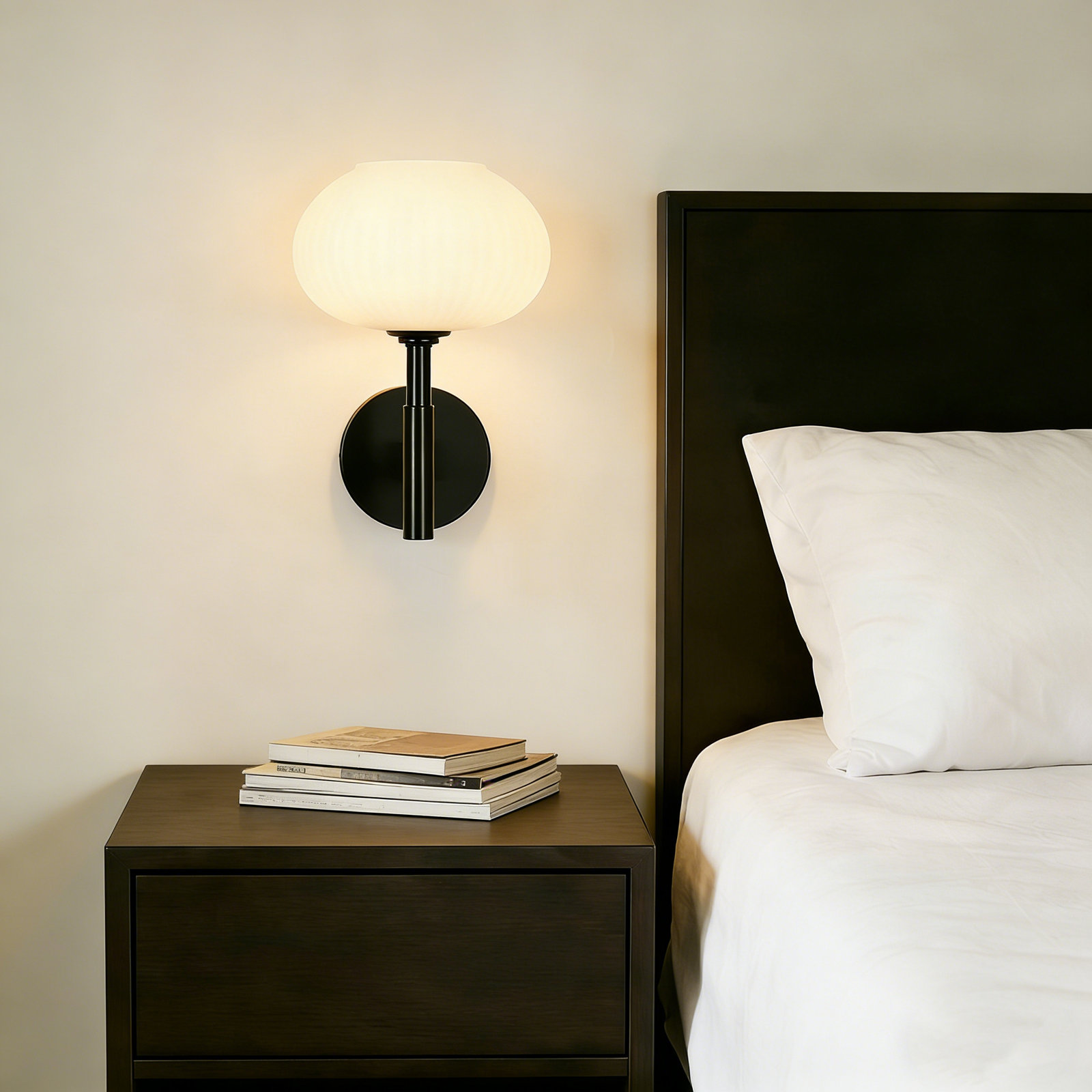Ulah Dimmable Armed Wall Sconce, Matte Black