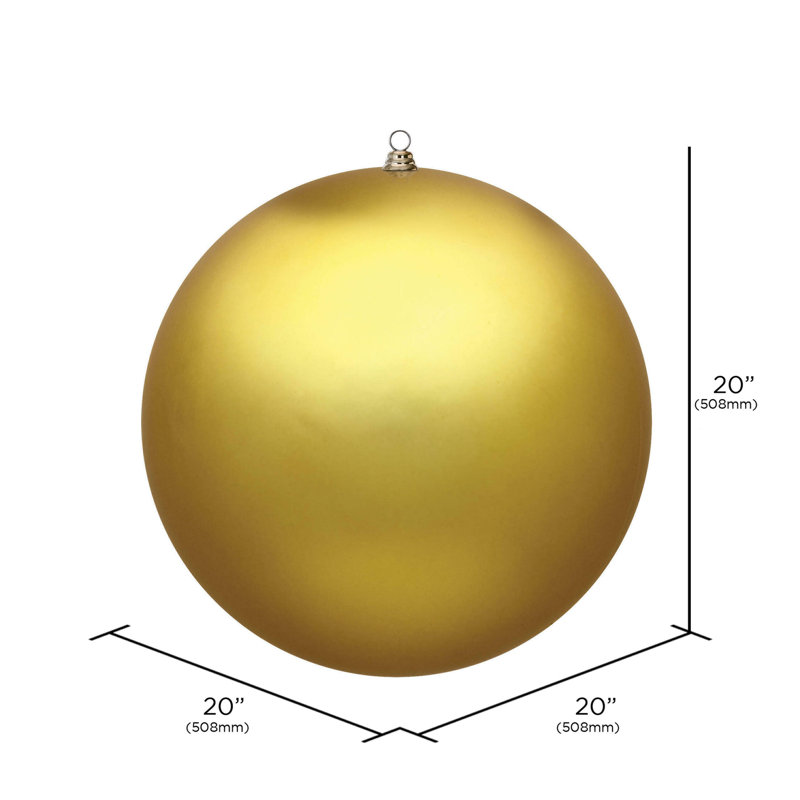 20'' Shatterproof Holiday Shaped Ornament, 20" H x 20" W x 6" D, Matte Gold