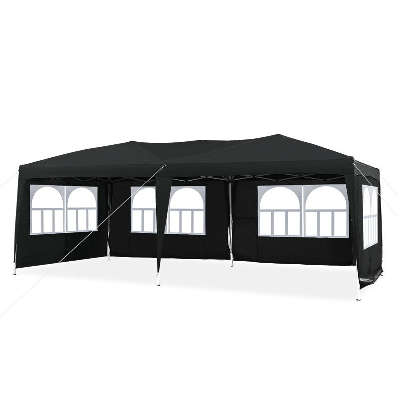 Asse 6m x 3m Metal Pop Up Gazebo, Black