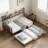 Twin Daybed with Trundle, Double Storage, Charging Station and LED Lights