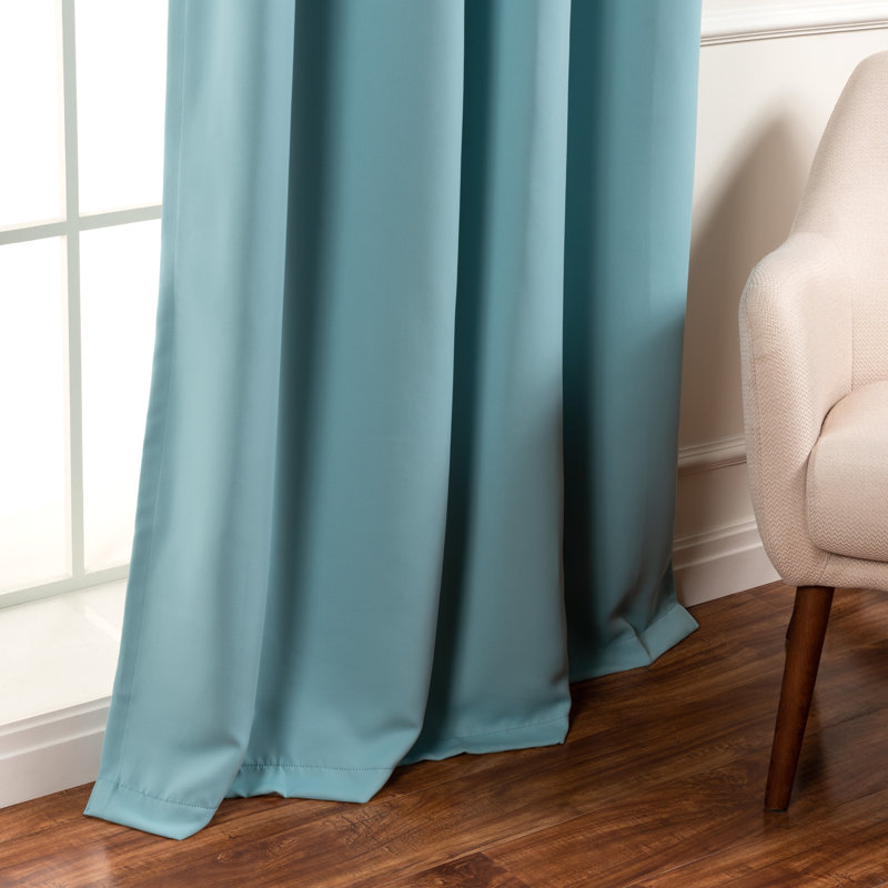 Paire de rideaux occultant Aubreey, Turquoise, L 52 po x L 84 po