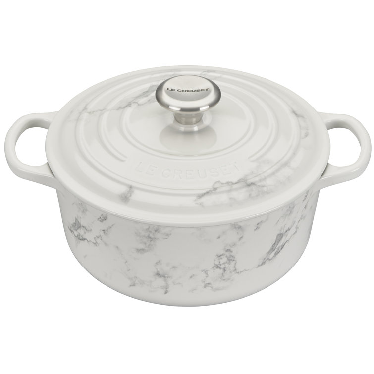Le Creuset Signature Enameled Cast Iron Marble Collection 4.5 Qt Round Dutch  Oven with Lid & Reviews
