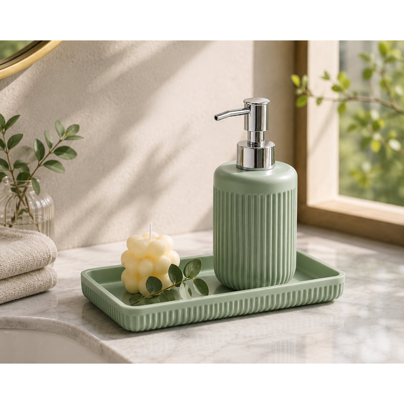 Green Bathroom Accessories Set 5 Pcs