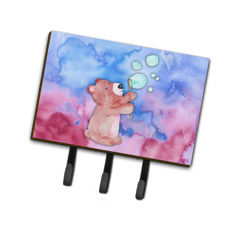 Porte-aquarelle ou porte-clé ours et bulles Tarah