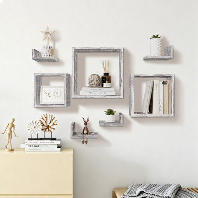 Wall-mounted Floating Wooden Shelves