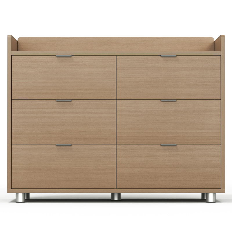 Lamello 6-Drawer Changing Table Dresser With Change Pad, Brown
