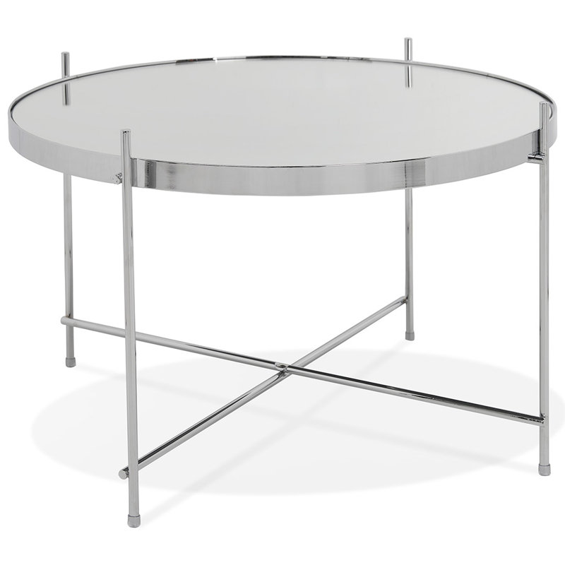 Caruthersville Four Leg Coffee Table, Chrome, H40 x L63 x W63cm