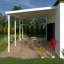Auvent de patio en pente blanc-24737632