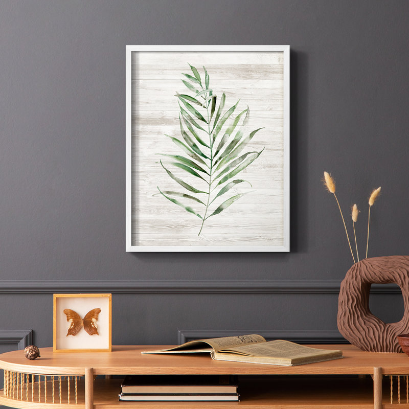 «Tropic Frond II», reproduction encadrée - bois massif, Blanc, H 10 po x l 8 po