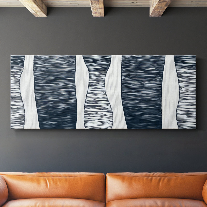 Toile tendue avec châssis abstrait # 8, H 20 po x l 50 po