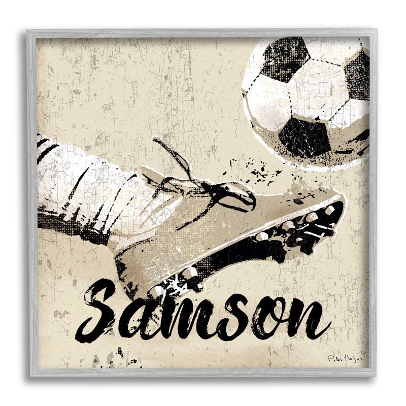 Art mural personnalisé Kick soccer ball cmw-098, Oui, Estampe numérique Farmhouse, H 17 po x l 17 po