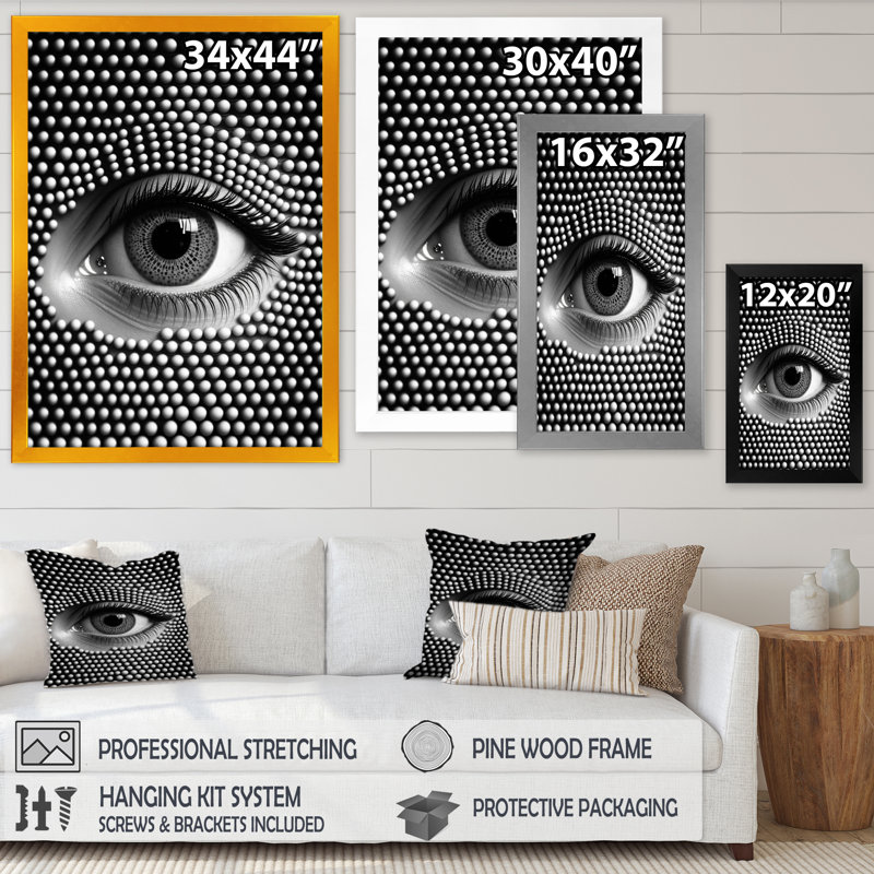 «Eye in Circular Infinity II», reproduction sur toile, Cadre photo noir, L 12 po x H 20 po