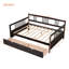 Lit de jour double en bois avec deux tiroirs, lit de jour double-259451644-259451641