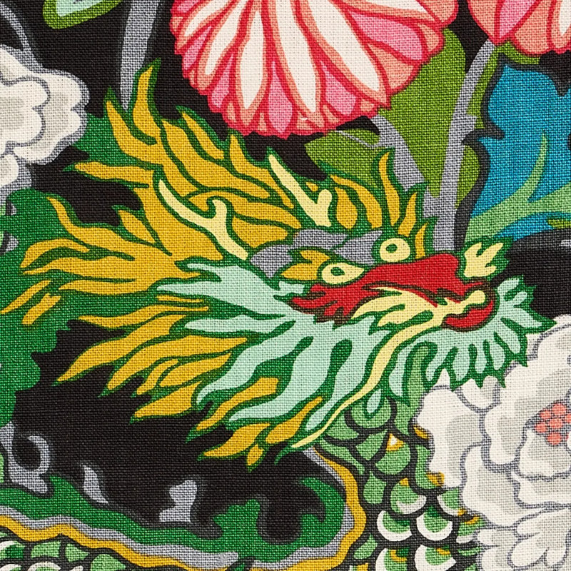 Chiang Mai Dragon Fabric, Ebony
