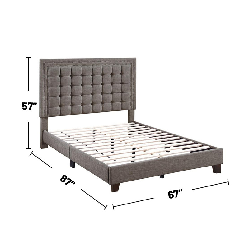 Lit plateforme tapissier Chrisha, Grand