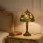Lampe de table en vitrail de style Tiffany, lampe de chevet à motif floral à feuilles et raisin avec base en bronze antique, éclairage d'appoint de salon de chambre à coucher rétro