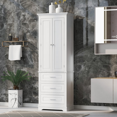 Armoire de rangement haute avec trois tiroirs