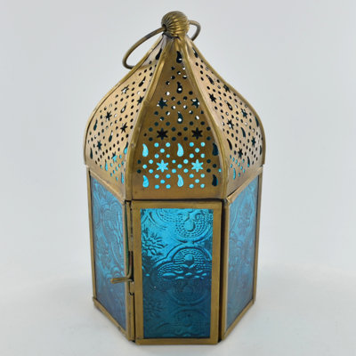 2 Piece Metal Tabletop Lantern Set