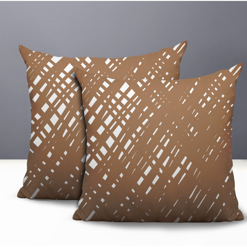 Oreiller réversible intérieur / extérieur Riju Scratches, 18 x 18, Beige