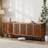 Farmhouse Tv Stand For Tvs Up To 100 Inch, 2 In 1 Entertainment Center Tv Console With Storage Cabinets And Metal Base