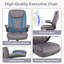 Fauteuil de direction ergonomique en tissu à haut dossier avec accoudoirs rembourrés rabattables