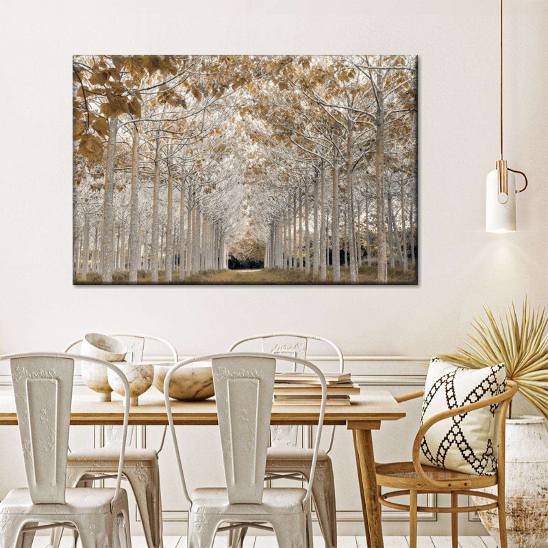 Impression sur toile or blanc, H 34 po x l 51 po x P 1,25 po
