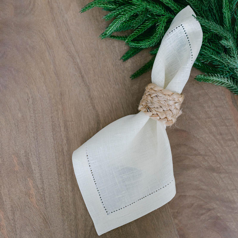 Set Of 4 Braided Jute Napkin Ring