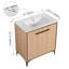 Base de meuble-lavabo avec lavabo, armoire de rangement avec portes, bois d'ingénierie